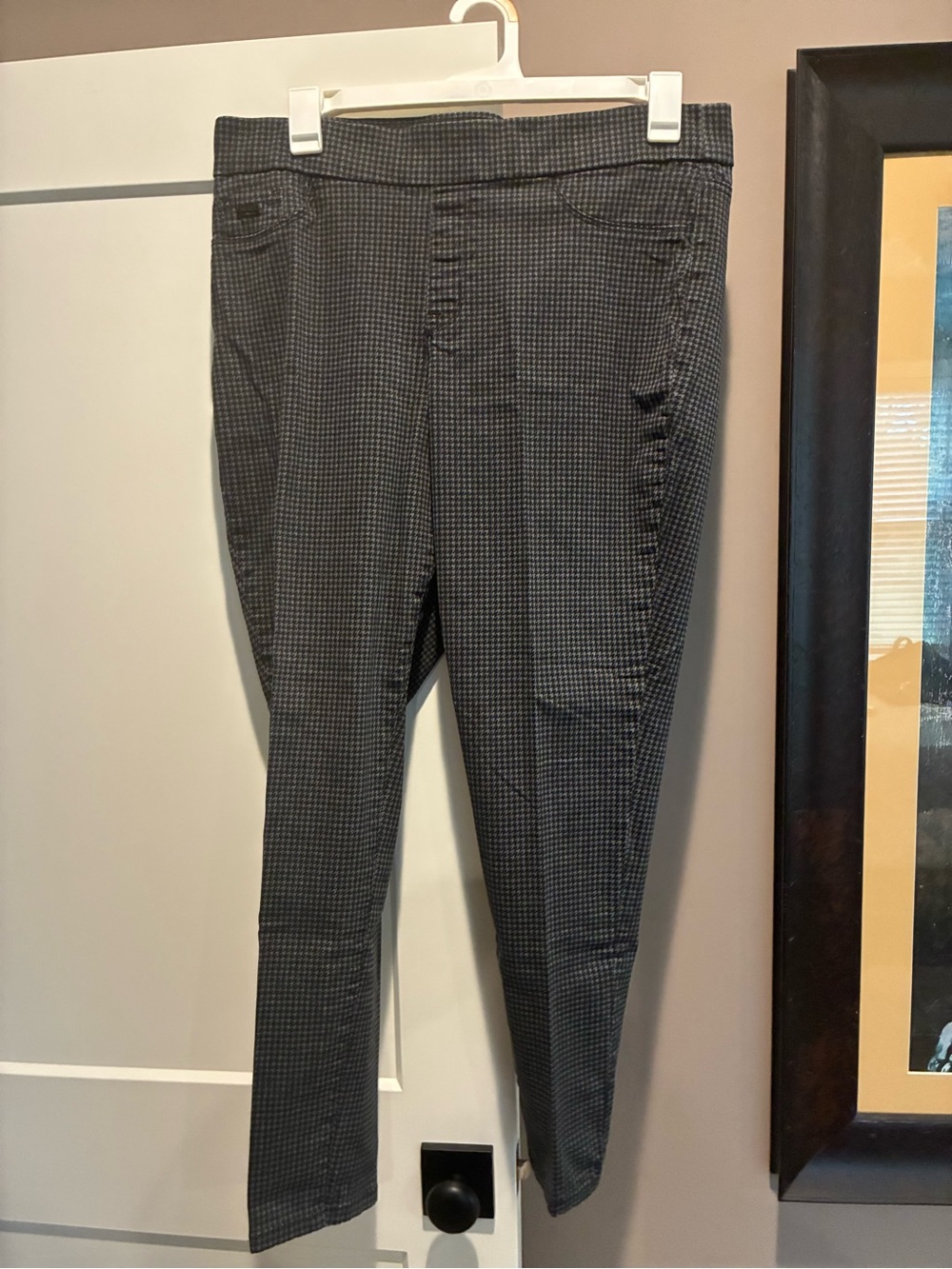 Nine West Black and Gray Skinny Jeans with Micro-Check